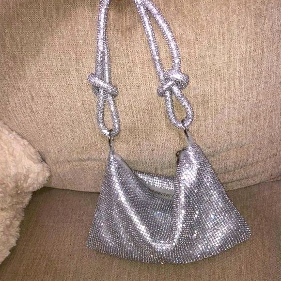SILVER RHINESTONE LUXURY HANDBAG/SHOULDER BAG